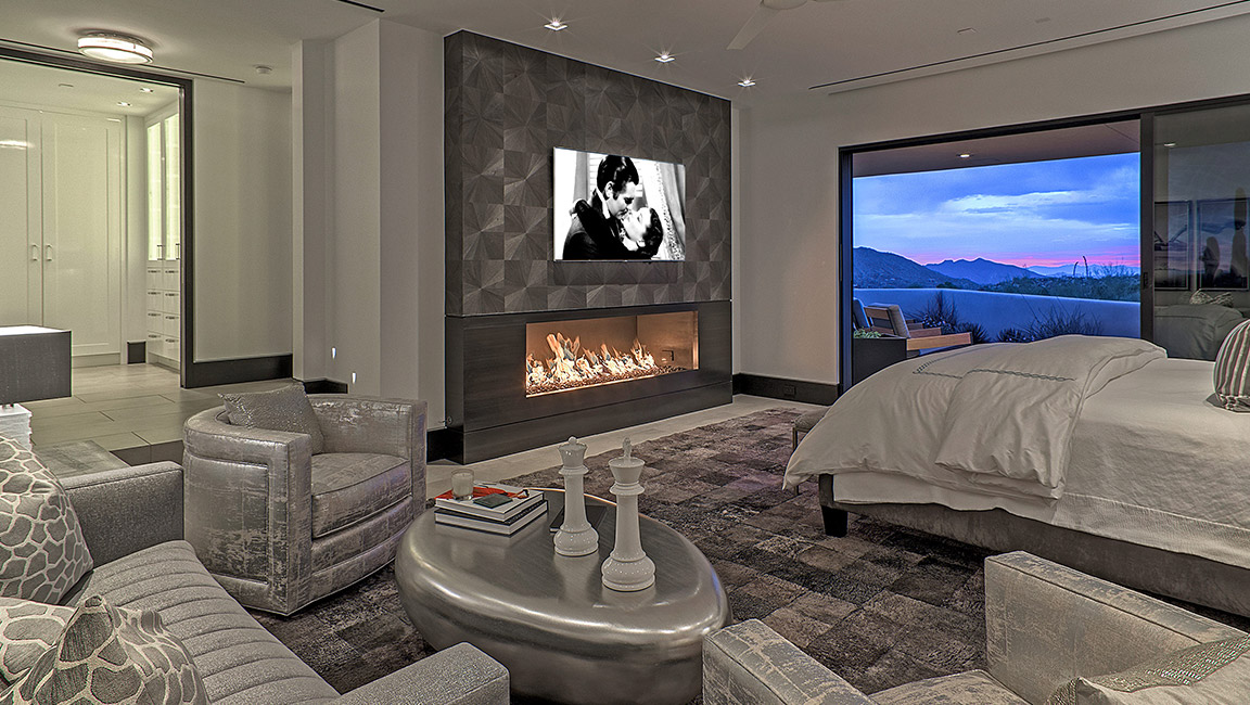 living room with fireplace