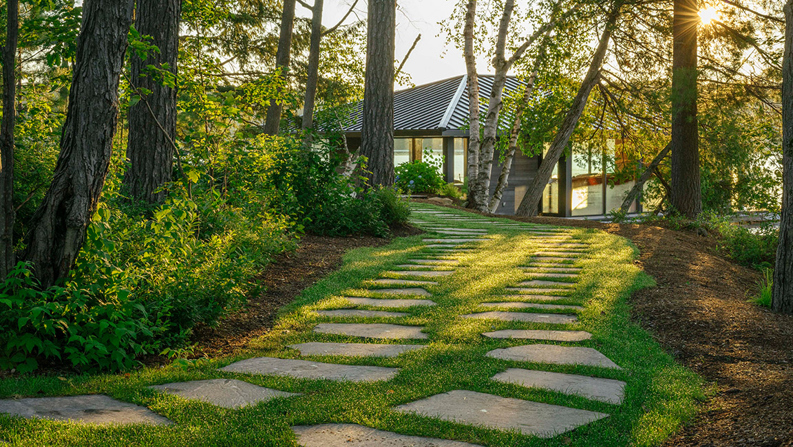 stone slab path